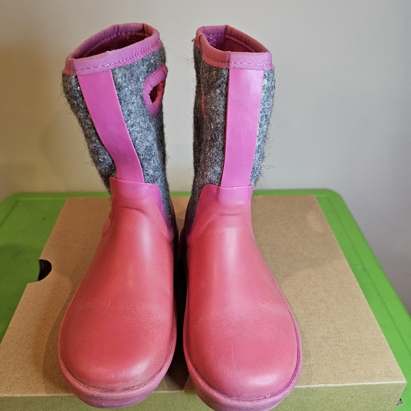 UGG Kex Sparkle Pink Rain/snow Boots Wool Lined-waterproof little girl's Sz J13 - Picture 4 of 9